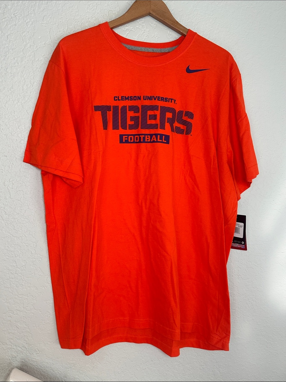NEW Nike Orange Clemson Tigers Football Tee Men’s 2XL Logo College Football